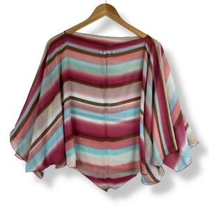 Moa Moa Chiffon Cape Top One Size Y2K Vintage 2000s Indie Hippie Festival USA